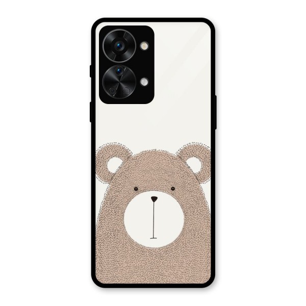 Cute Bear Glass Back Case for OnePlus Nord 2T