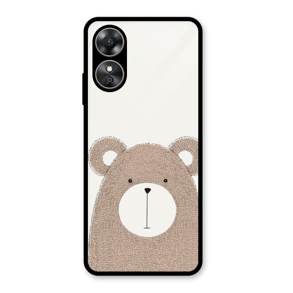 Cute Bear Glass Back Case for Oppo A17