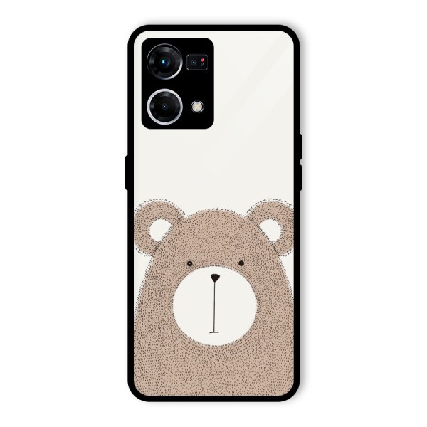 Cute Bear Glass Back Case for Oppo F21s Pro 4G