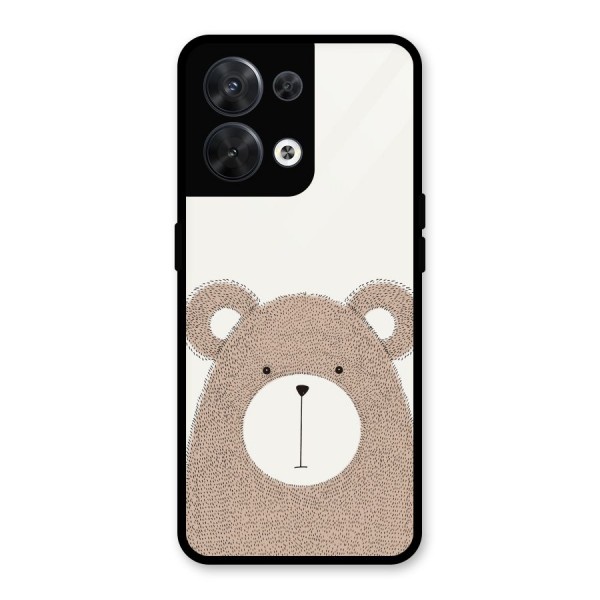 Cute Bear Glass Back Case for Oppo Reno8 5G