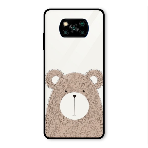 Cute Bear Glass Back Case for Poco X3 Pro