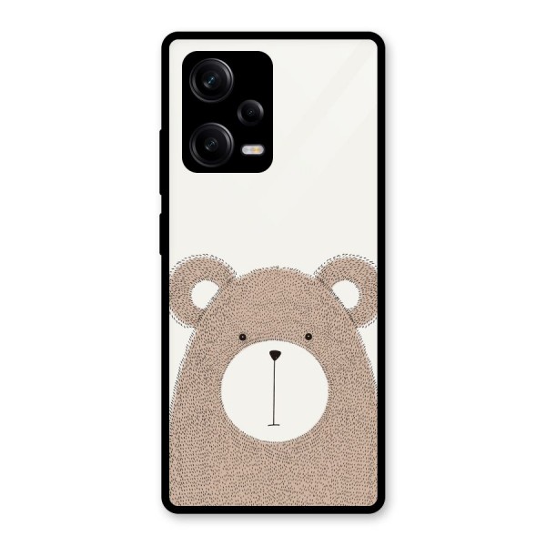 Cute Bear Glass Back Case for Redmi Note 12 Pro