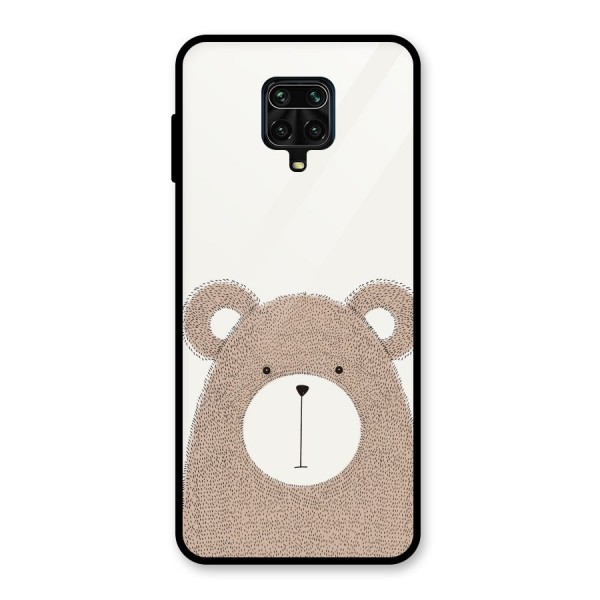 Cute Bear Glass Back Case for Redmi Note 9 Pro