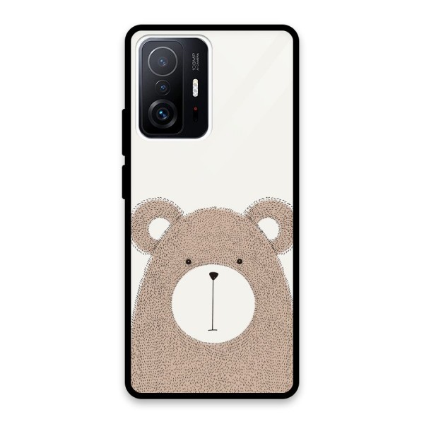 Cute Bear Glass Back Case for Xiaomi 11T Pro