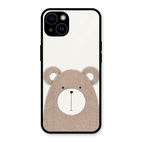 Cute Bear Glass Back Case for iPhone 14