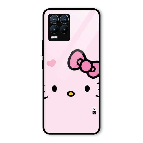 Cute Bow Face Glass Back Case for Realme 8