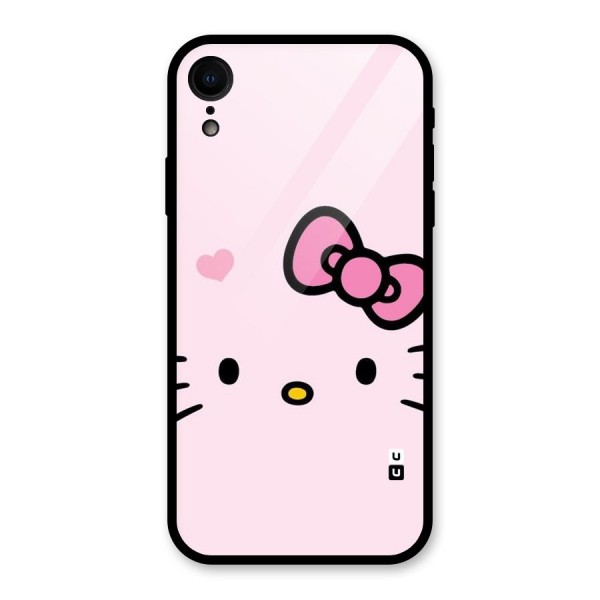 Cute Bow Face Glass Back Case for XR