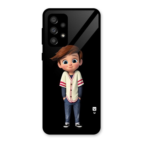 Cute Boy Tim Glass Back Case for Galaxy A32