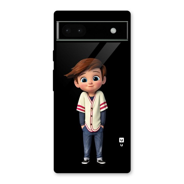 Cute Boy Tim Glass Back Case for Google Pixel 6a