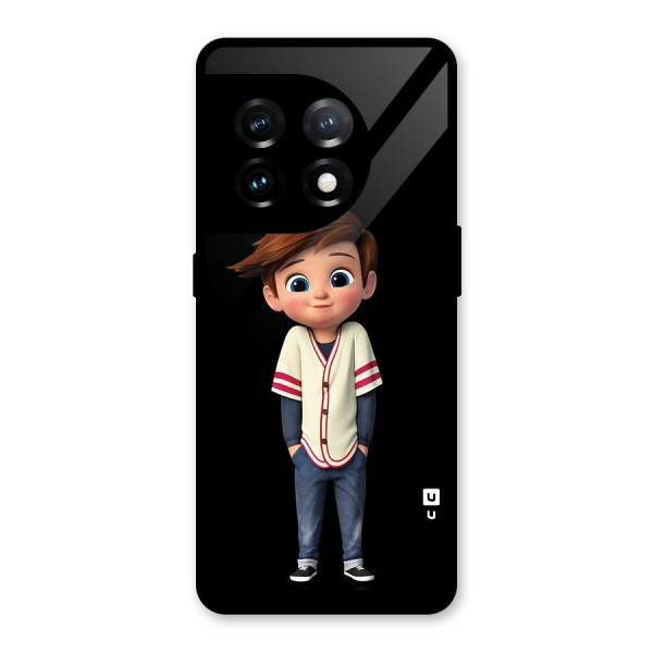 Cute Boy Tim Glass Back Case for OnePlus 11