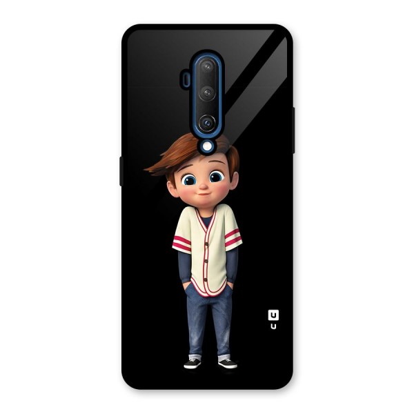 Cute Boy Tim Glass Back Case for OnePlus 7T Pro