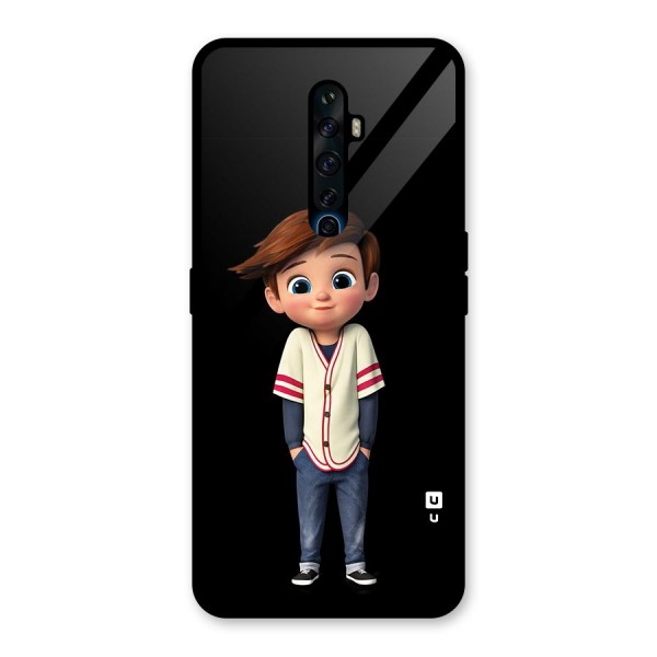 Cute Boy Tim Glass Back Case for Oppo Reno2 Z