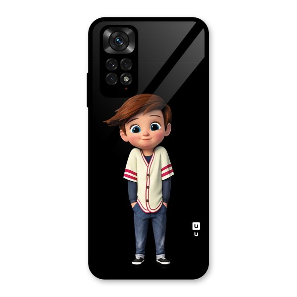 Cute Boy Tim Glass Back Case for Redmi Note 11