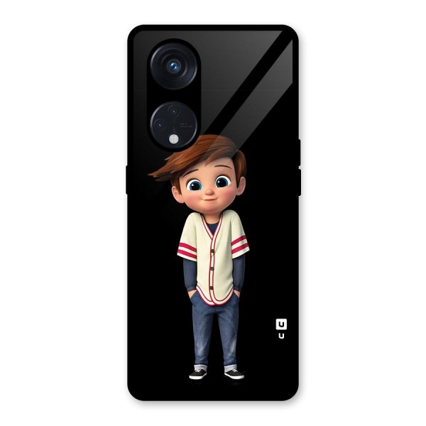 Cute Boy Tim Glass Back Case for Reno8 T 5G