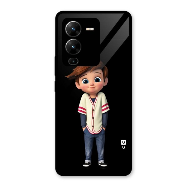 Cute Boy Tim Glass Back Case for Vivo V25 Pro