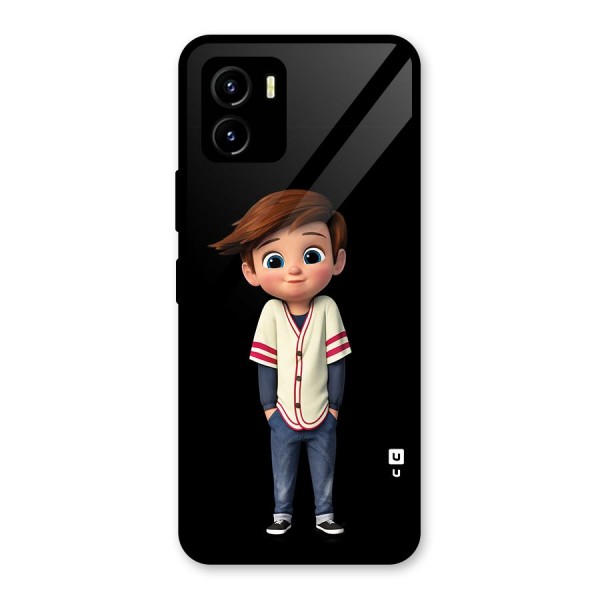 Cute Boy Tim Glass Back Case for Vivo Y15s