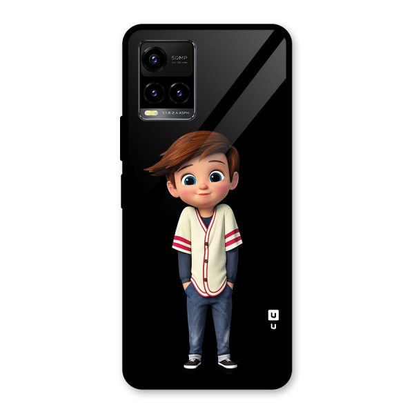 Cute Boy Tim Glass Back Case for Vivo Y21 2021