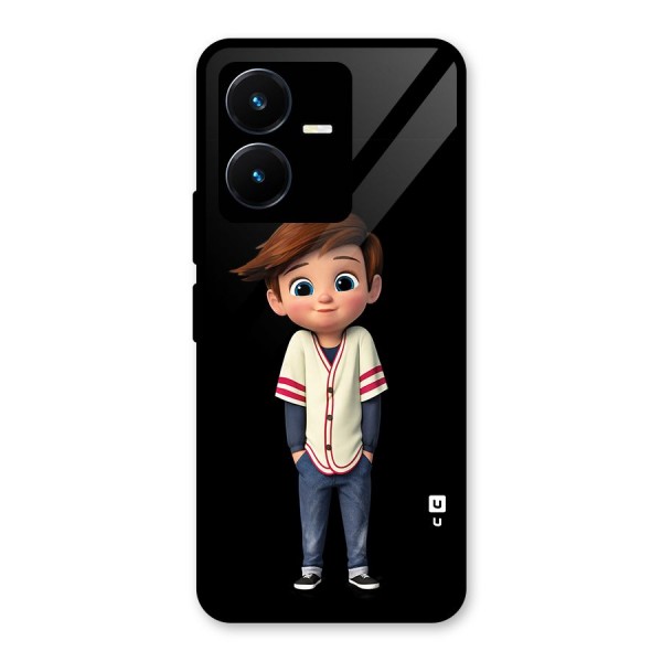 Cute Boy Tim Glass Back Case for Vivo Y22