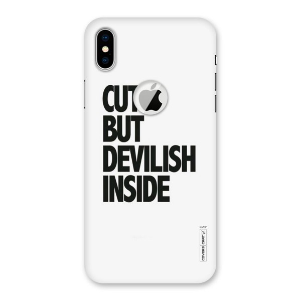 Cute But Devil Back Case for iPhone XS Logo Cut