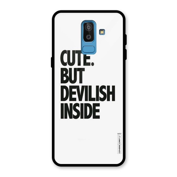 Cute But Devil Glass Back Case for Galaxy J8