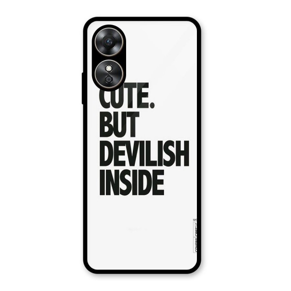 Cute But Devil Glass Back Case for Oppo A17