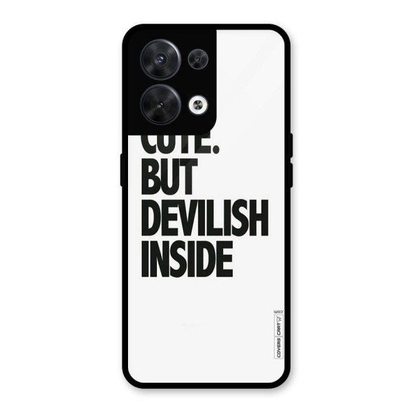 Cute But Devil Glass Back Case for Oppo Reno8 5G