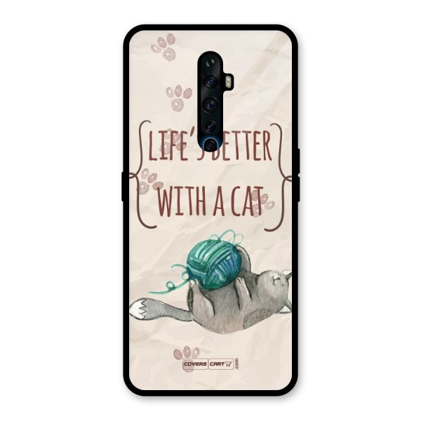 Cute Cat Glass Back Case for Oppo Reno2 Z