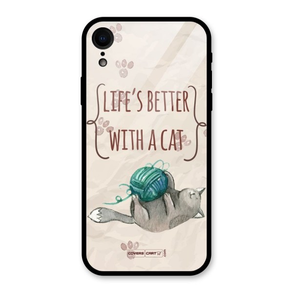 Cute Cat Glass Back Case for XR