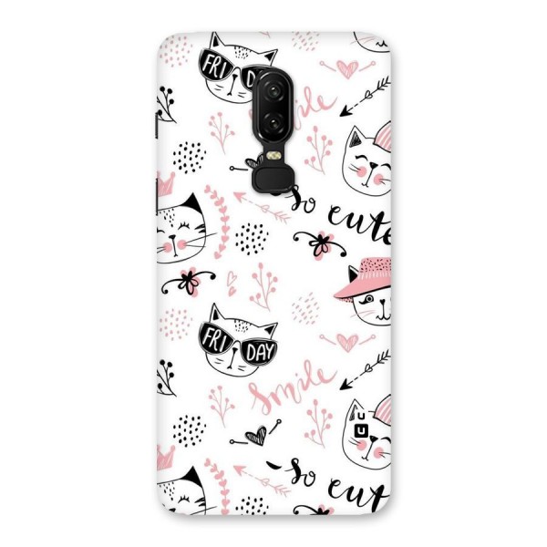 Cute Cat Swag Back Case for OnePlus 6