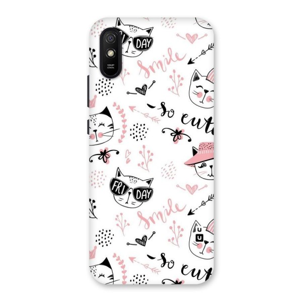 Cute Cat Swag Back Case for Redmi 9i