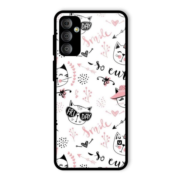 Cute Cat Swag Glass Back Case for Galaxy F23