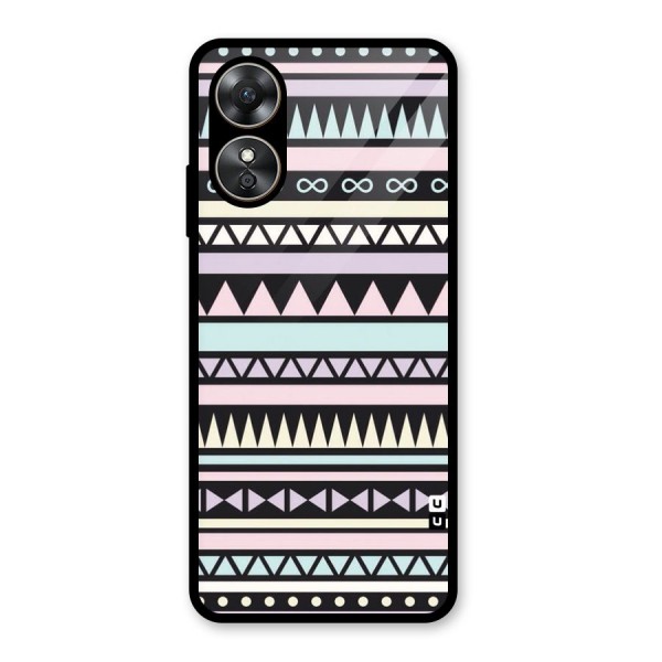 Cute Chev Pattern Glass Back Case for Oppo A17