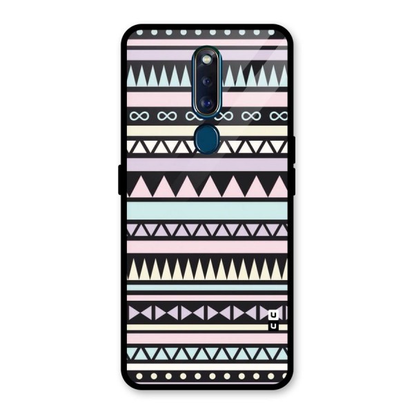 Cute Chev Pattern Glass Back Case for Oppo F11 Pro