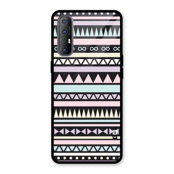 Cute Chev Pattern Glass Back Case for Oppo Reno3 Pro