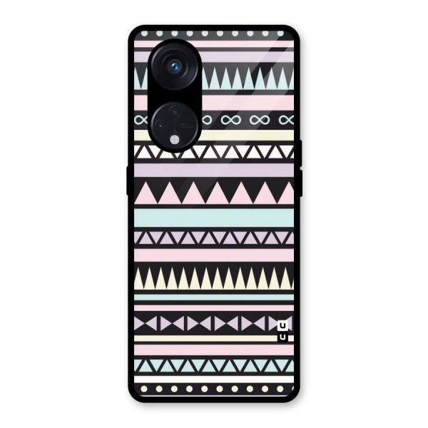 Cute Chev Pattern Glass Back Case for Reno8 T 5G