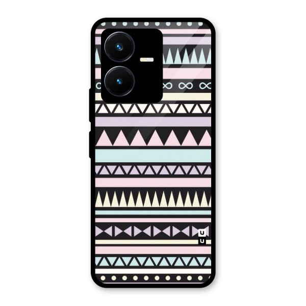 Cute Chev Pattern Glass Back Case for Vivo Y22