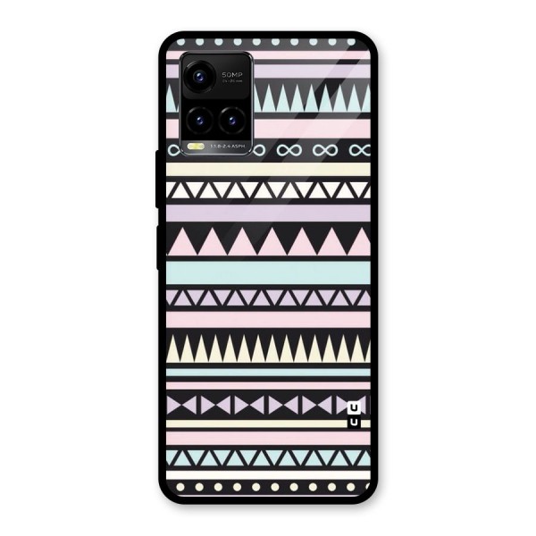 Cute Chev Pattern Glass Back Case for Vivo Y33s