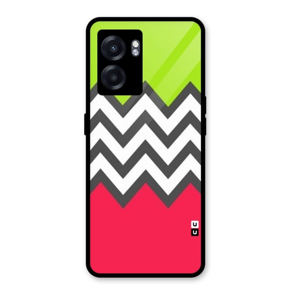 Cute Chevron Glass Back Case for Oppo K10 (5G)