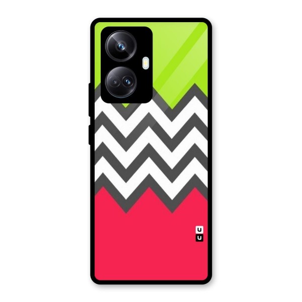 Cute Chevron Glass Back Case for Realme 10 Pro Plus