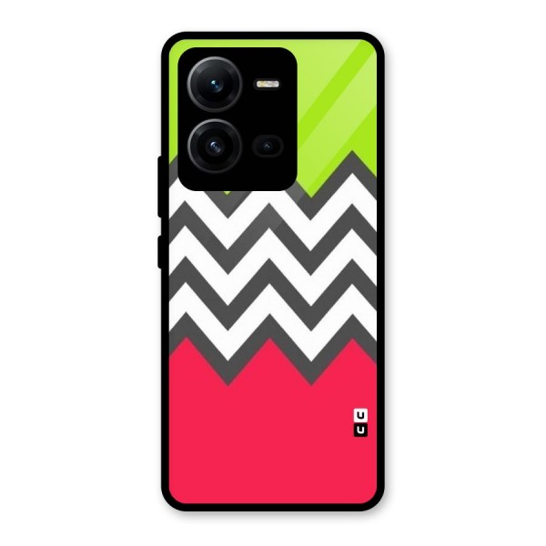 Cute Chevron Glass Back Case for Vivo V25