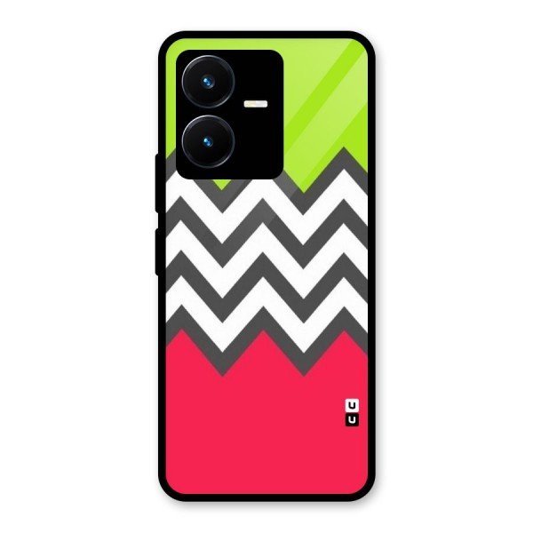 Cute Chevron Glass Back Case for Vivo Y22