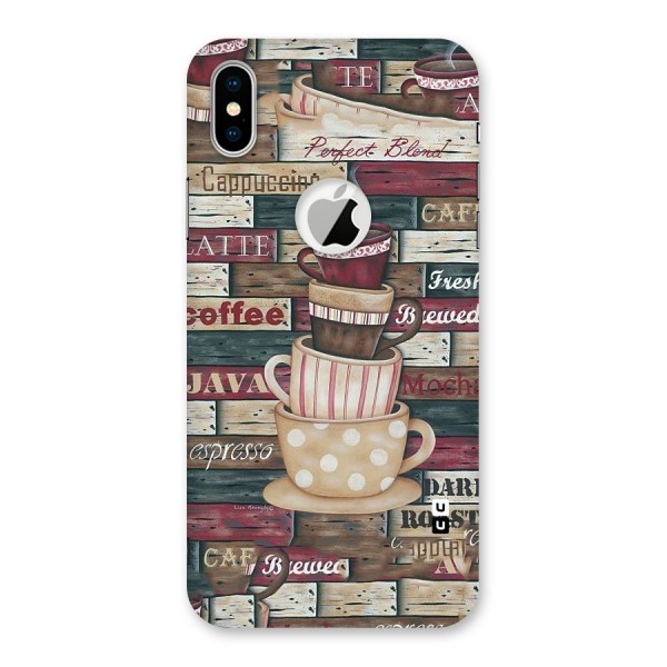 Cute Coffee Cups Back Case for iPhone XS Logo Cut