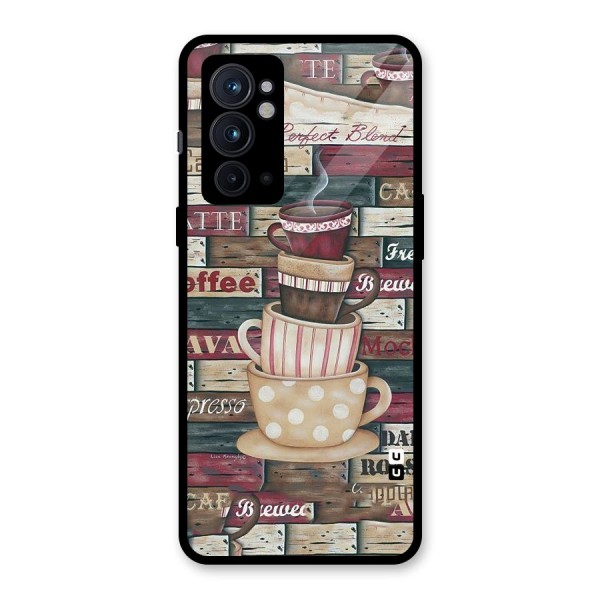 Cute Coffee Cups Glass Back Case for OnePlus 9RT 5G