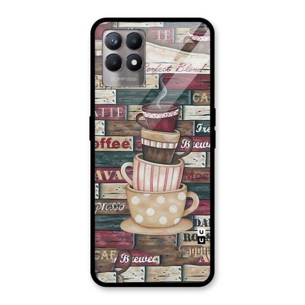 Cute Coffee Cups Glass Back Case for Realme 8i