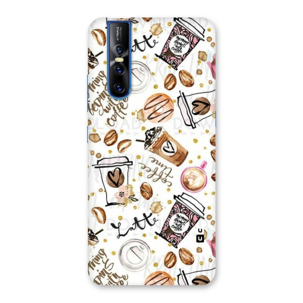 Cute Coffee Pattern Back Case for Vivo V15 Pro