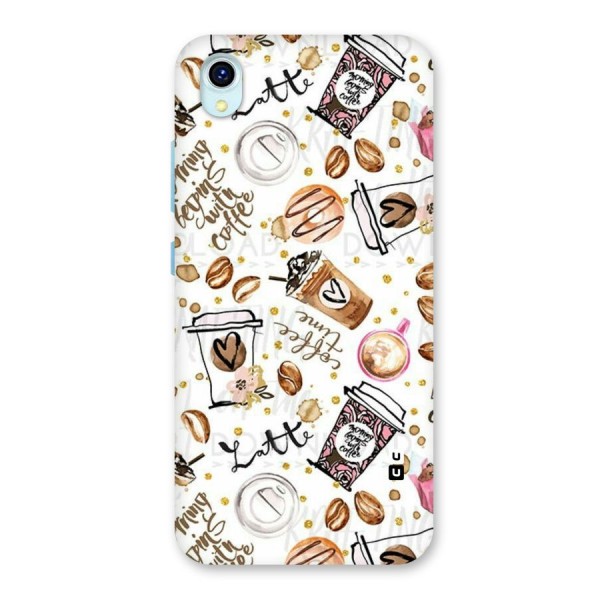 Cute Coffee Pattern Back Case for Vivo Y1s