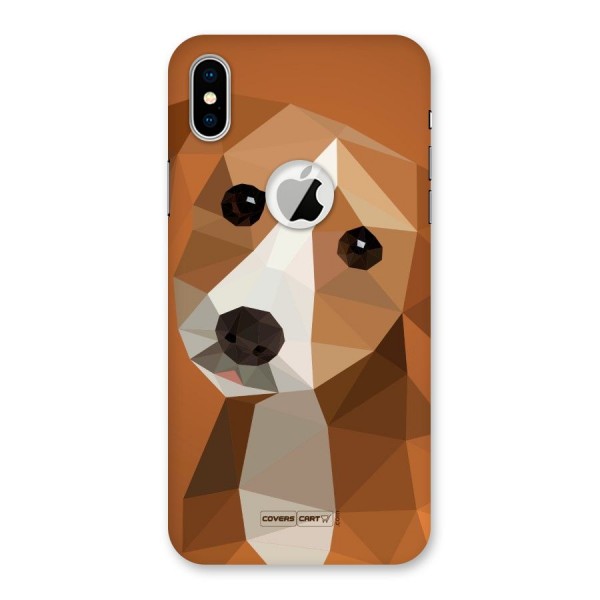 Cute Dog Back Case for iPhone XS Logo Cut