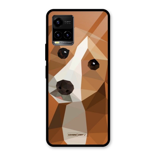 Cute Dog Glass Back Case for Vivo Y21 2021