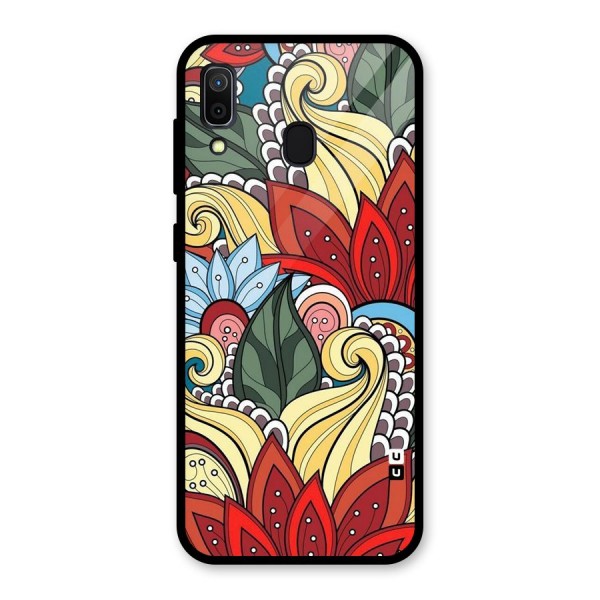 Cute Doodle Glass Back Case for Galaxy A30