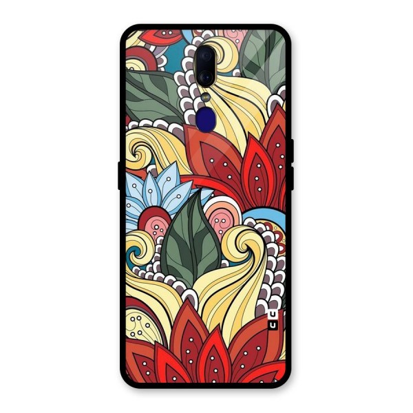 Cute Doodle Glass Back Case for Oppo F11